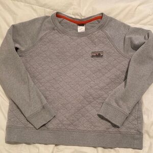 Patagonia Women’s Gray Quilted Crewneck Sweater Recycled Materials Sz L large